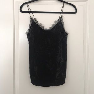 NWT Urban Outfitters Black velvet lace top